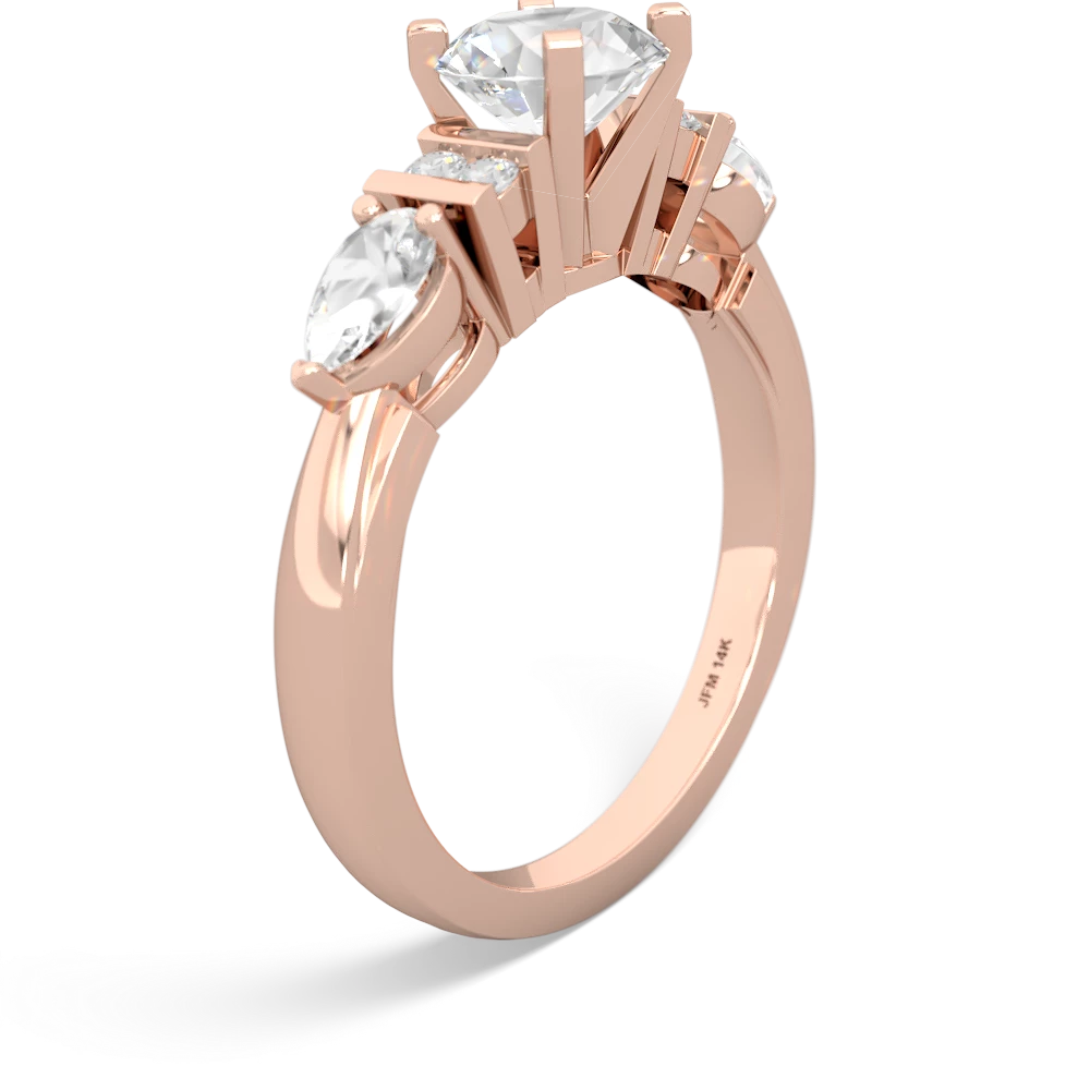 Jade 6Mm Round Eternal Embrace Engagement 14K Rose Gold ring R2005