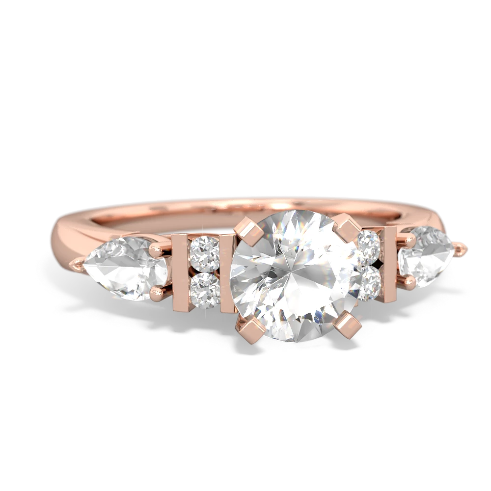 Jade 6Mm Round Eternal Embrace Engagement 14K Rose Gold ring R2005