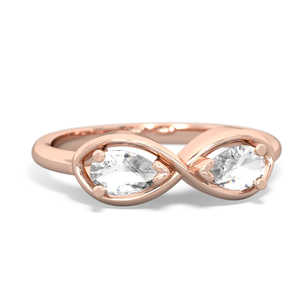 White Topaz Infinity 14K Rose Gold ring R5050