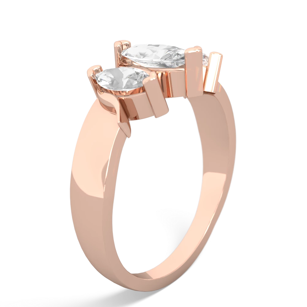 Lab Sapphire Three Peeks 14K Rose Gold ring R2433