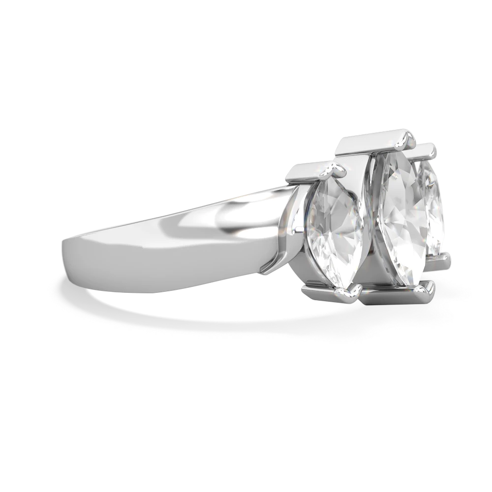 London Topaz Three Peeks 14K White Gold ring R2433