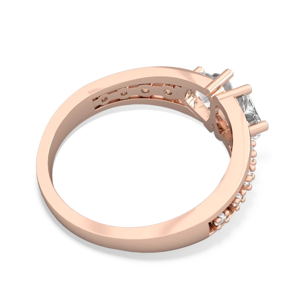 White Topaz Heart To Heart 14K Rose Gold ring R3342