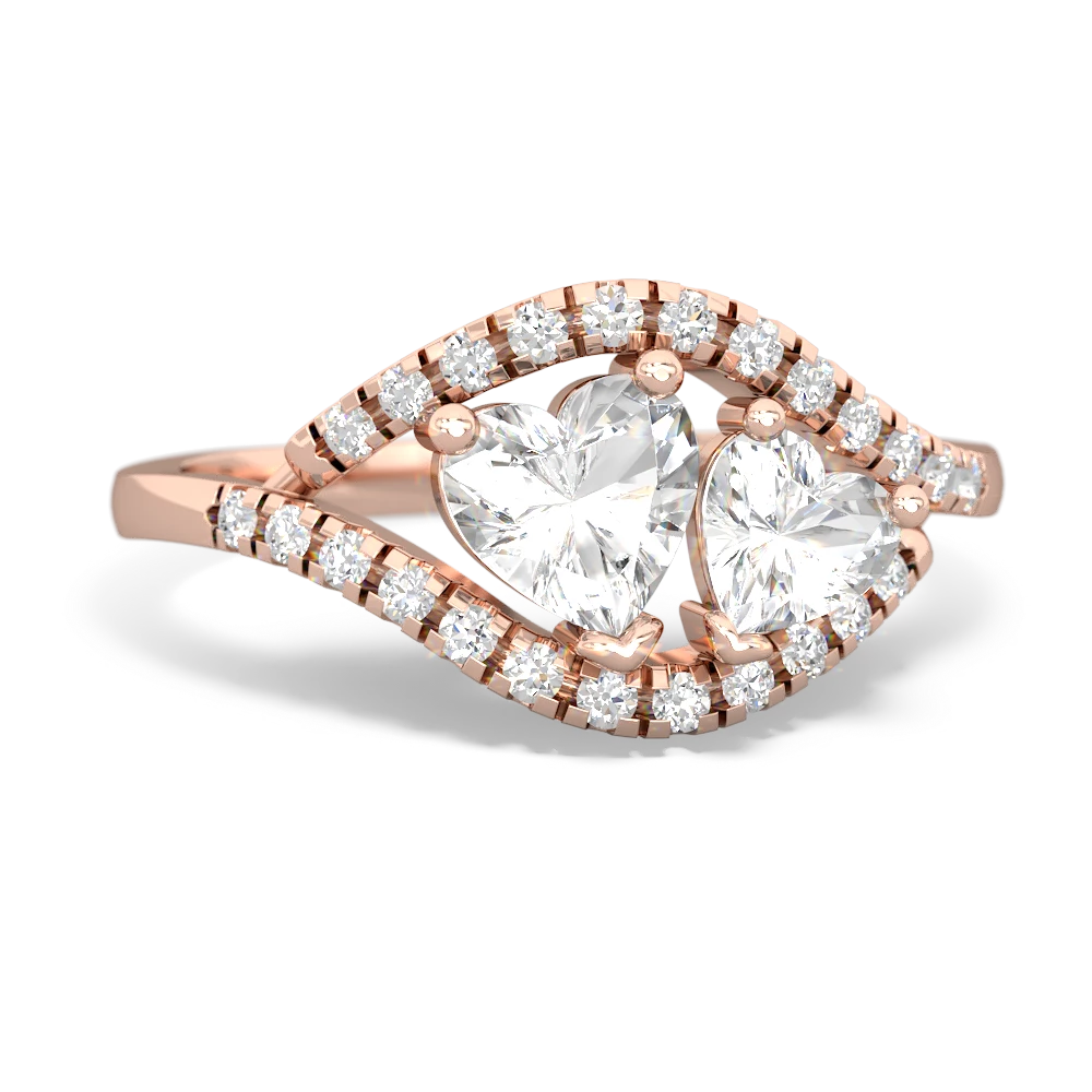 White Topaz Mother And Child 14K Rose Gold ring R3010