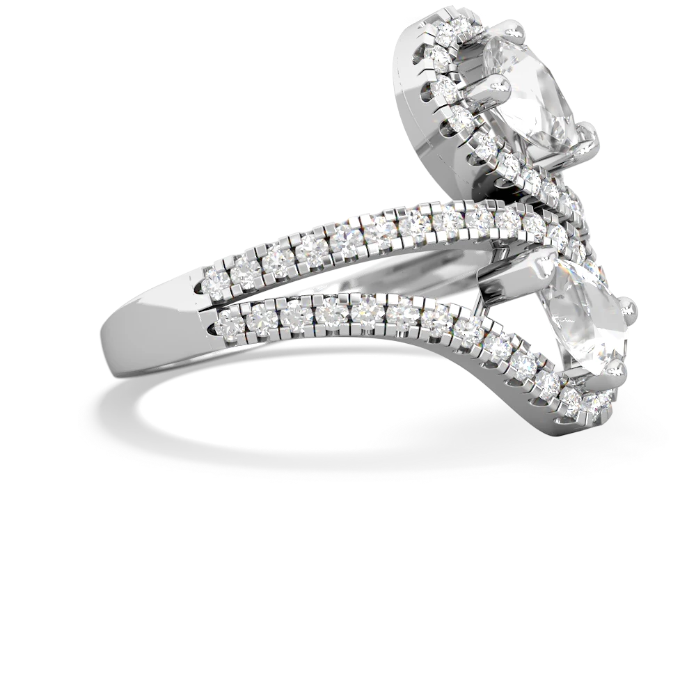 White Topaz Diamond Dazzler 14K White Gold ring R3000