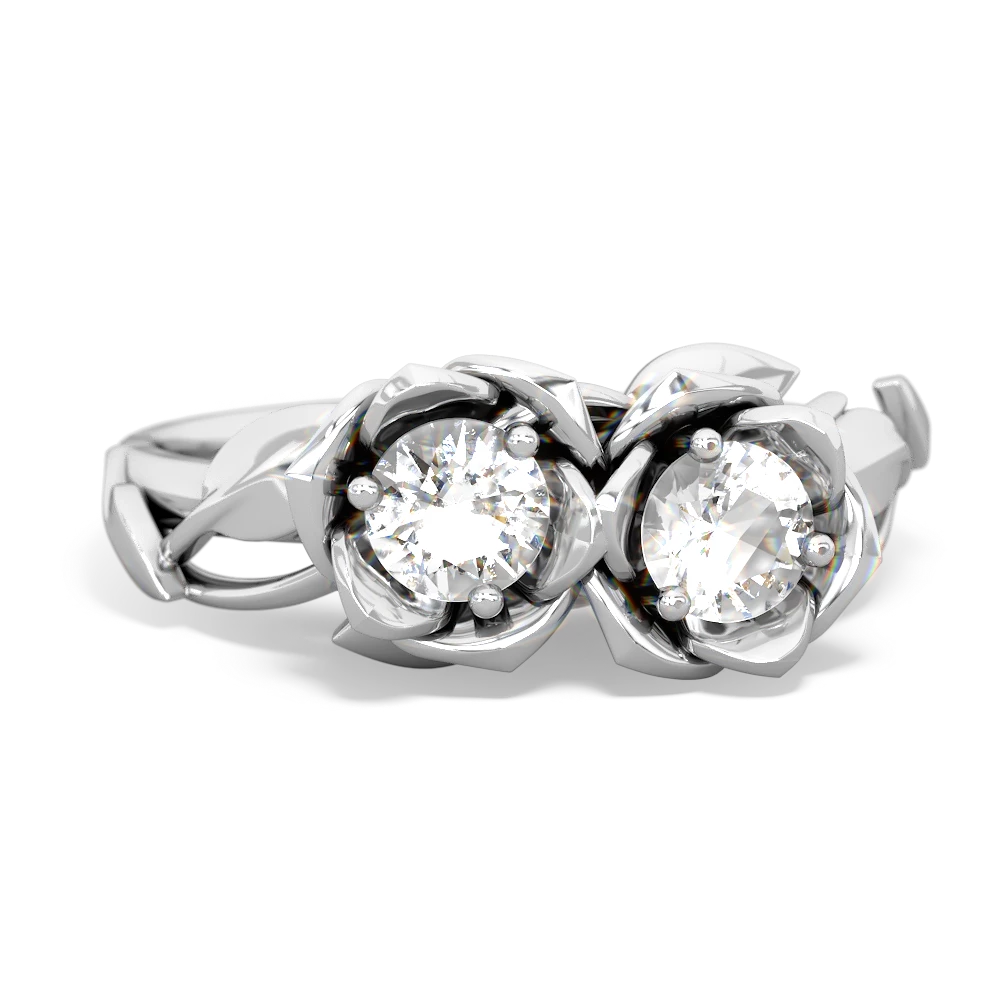 White Topaz Rose Garden 14K White Gold ring R5510