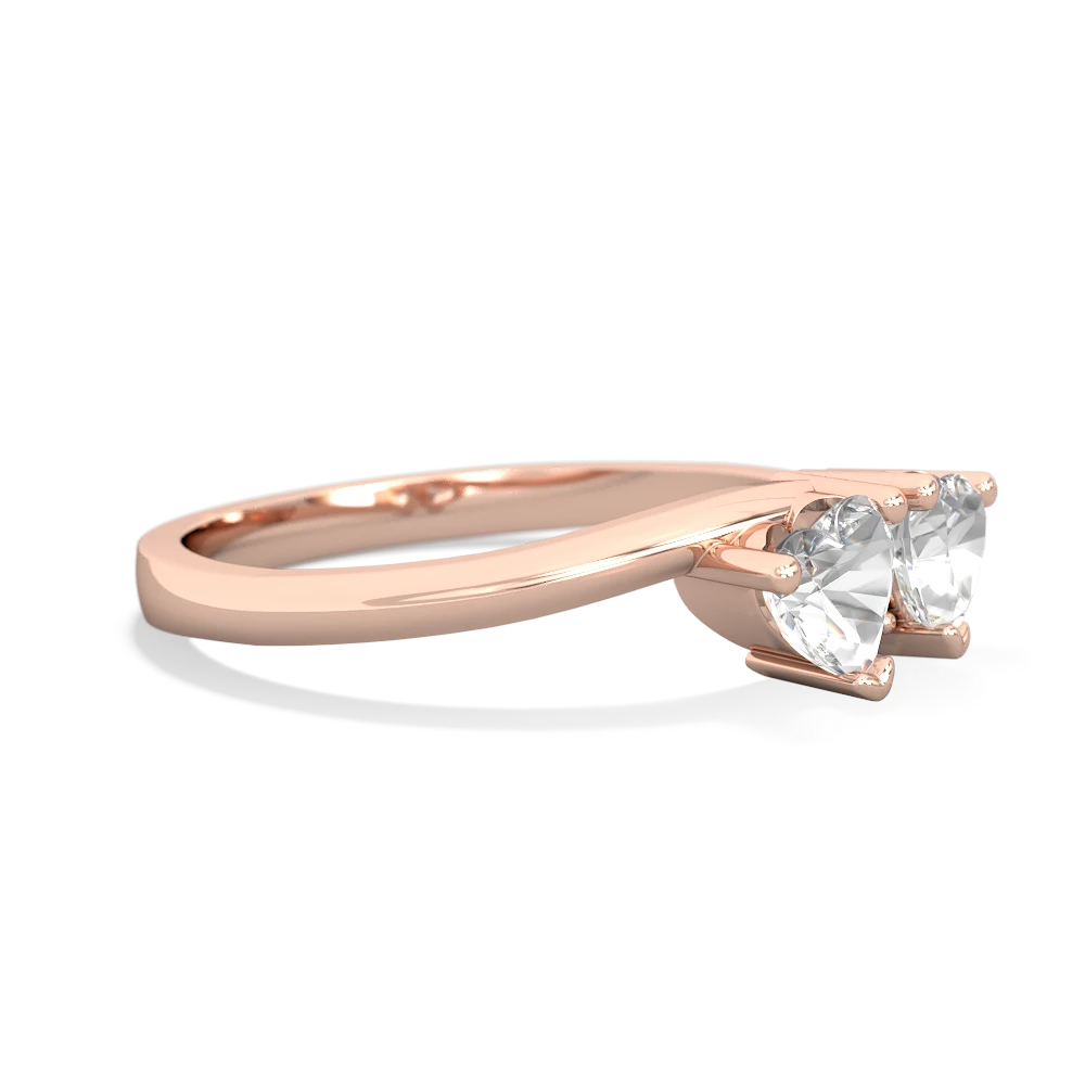 White Topaz Sweethearts 14K Rose Gold ring R5260