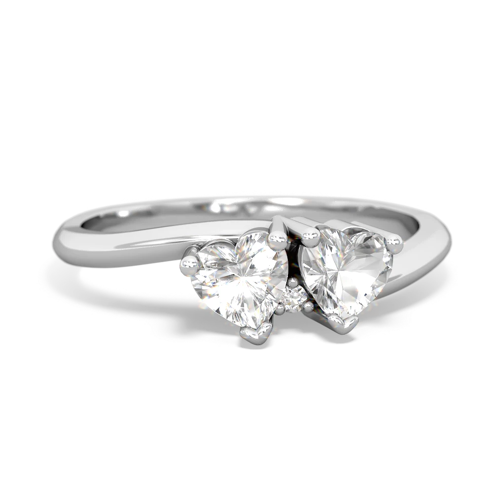 White Topaz Sweethearts 14K White Gold ring R5260