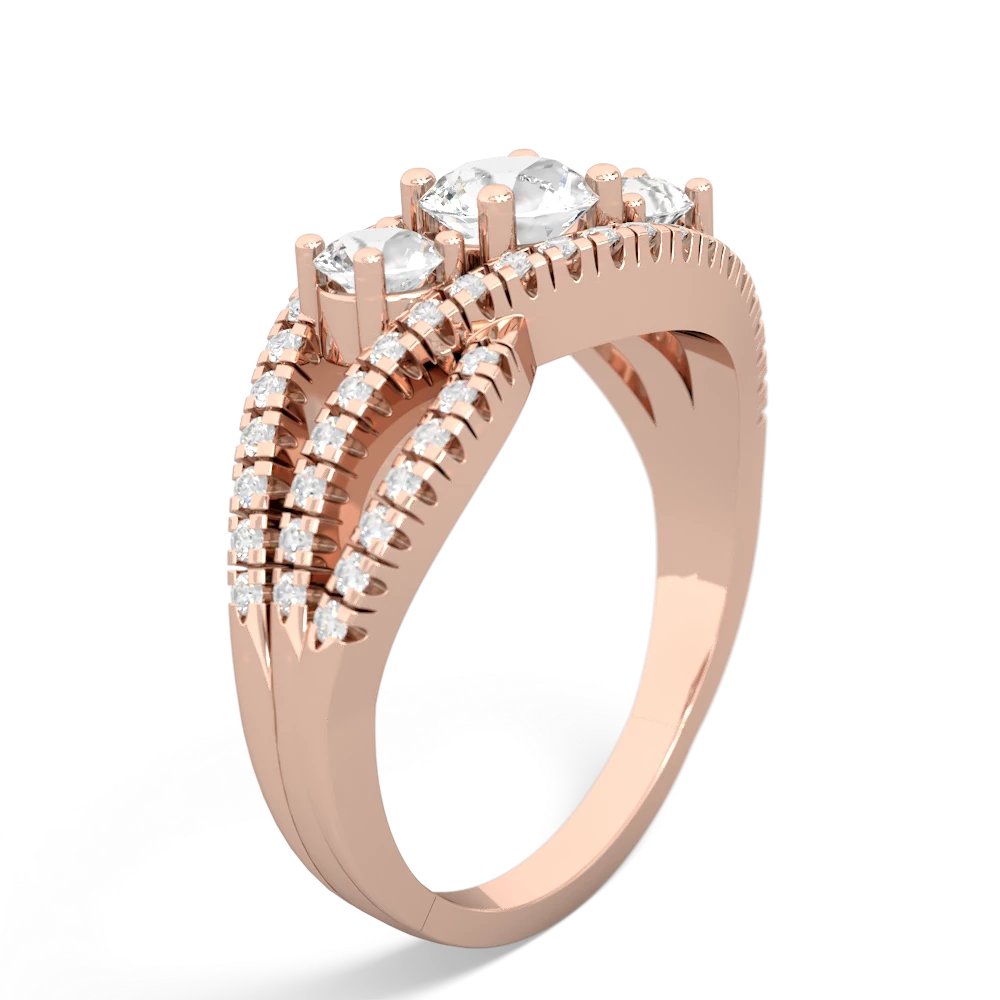 Lab Sapphire Three Stone Aurora 14K Rose Gold ring R3080