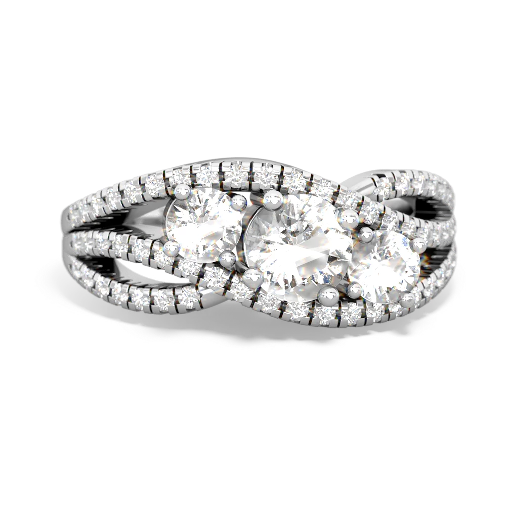 Peridot Three Stone Aurora 14K White Gold ring R3080