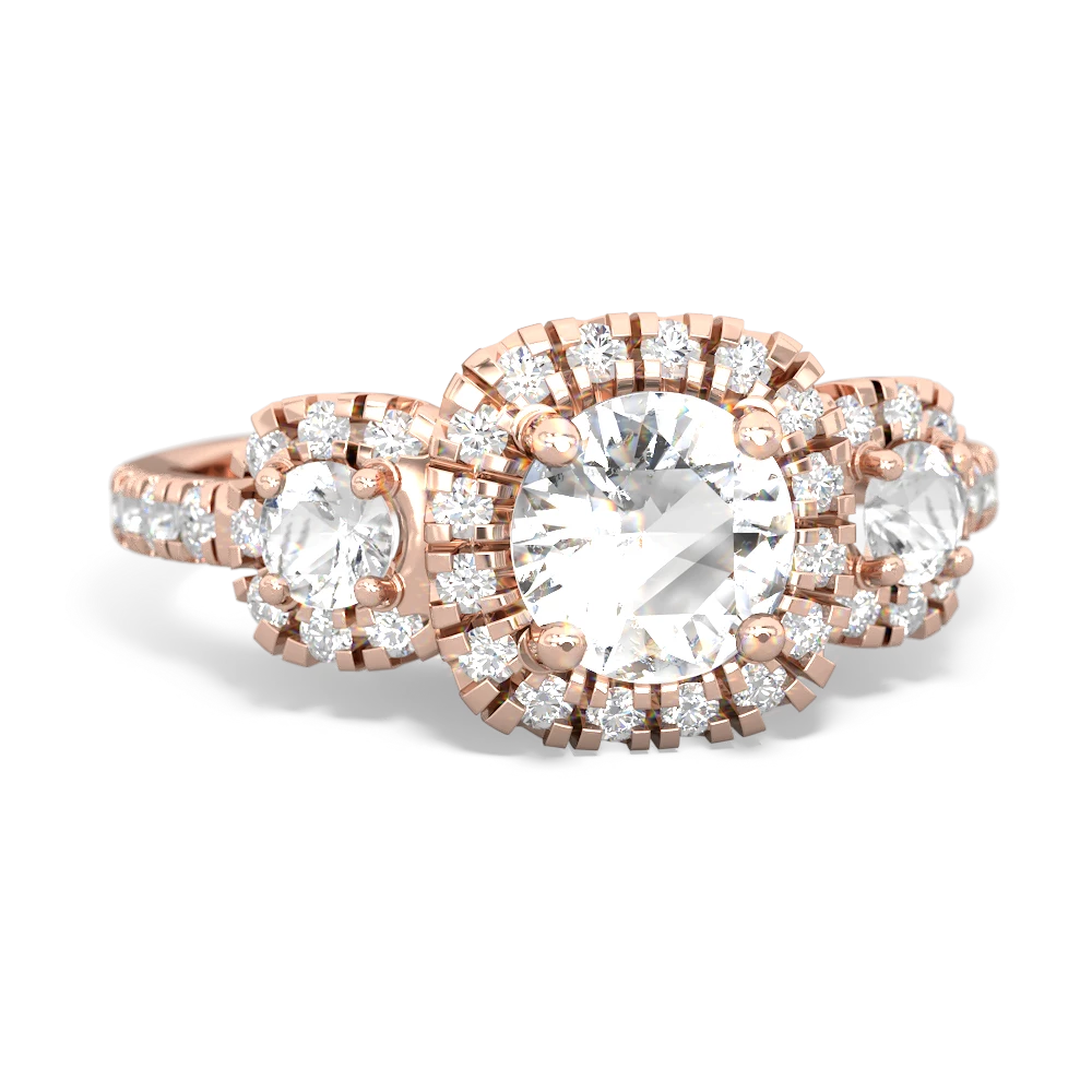 White Topaz Regal Halo 14K Rose Gold ring R5350