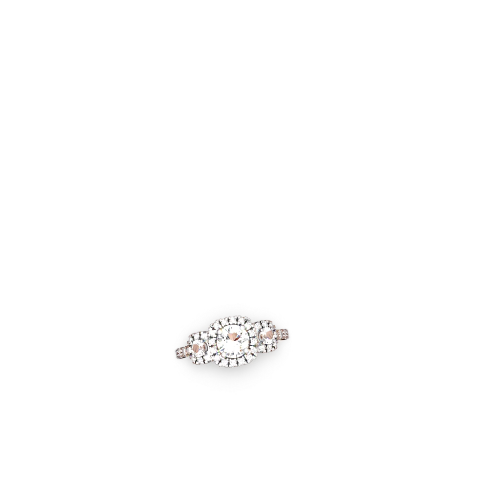 Peridot Regal Halo 14K White Gold ring R5350