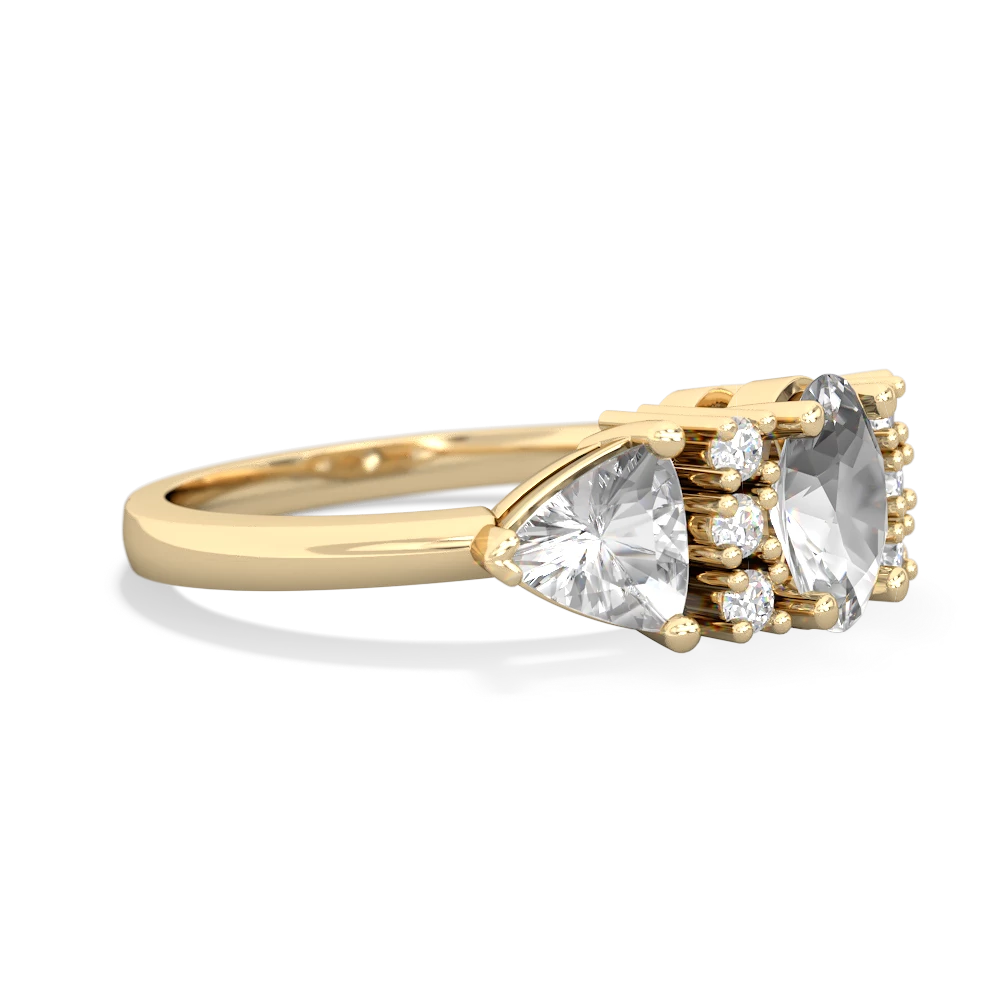 Garnet Antique Style Three Stone 14K Yellow Gold ring R2186