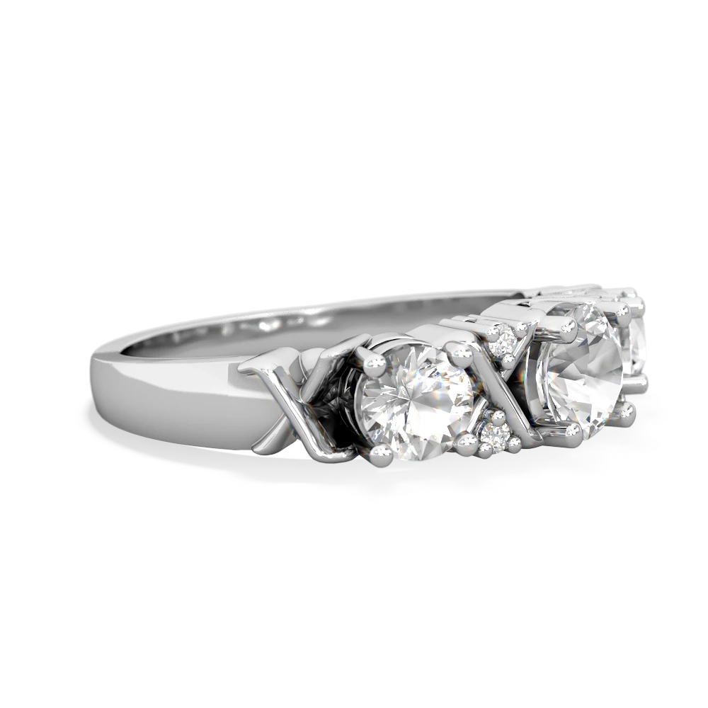 White Topaz Hugs And Kisses 14K White Gold ring R5016