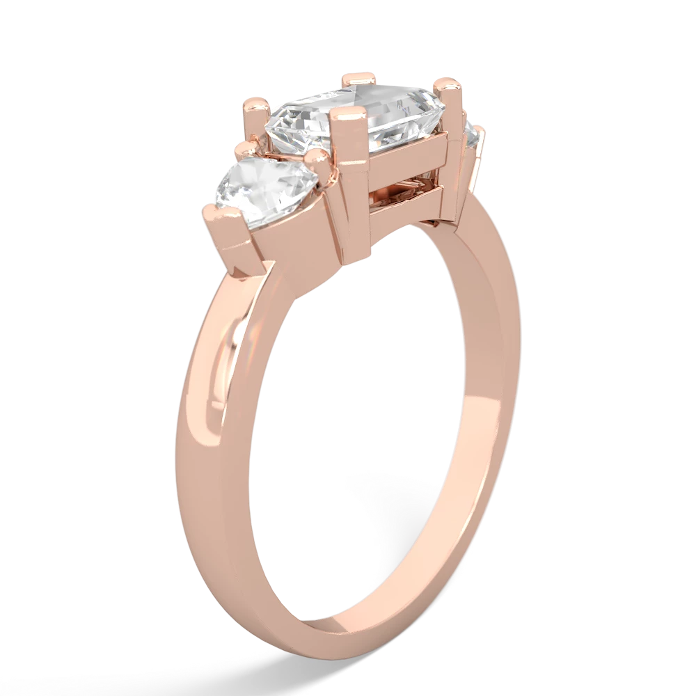 Lab Sapphire Three Stone 14K Rose Gold ring R5235