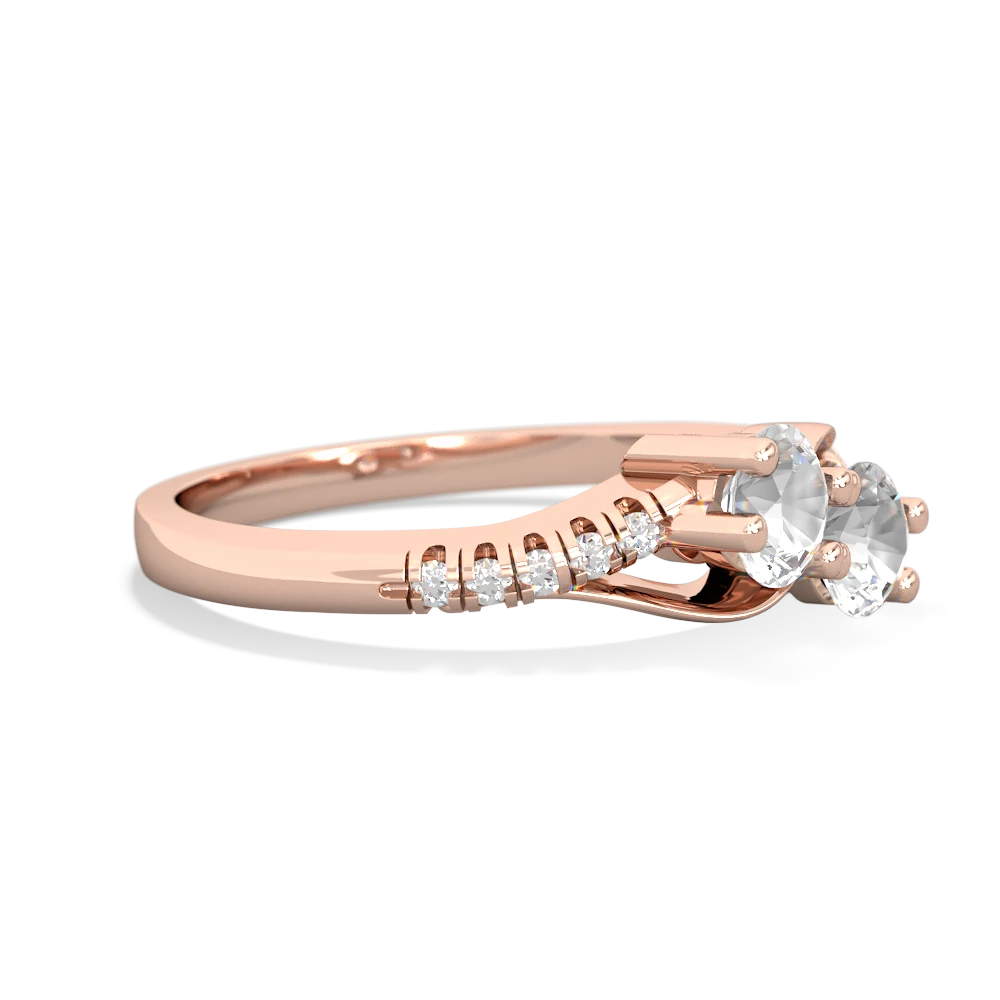 White Topaz Infinity Pave Two Stone 14K Rose Gold ring R5285