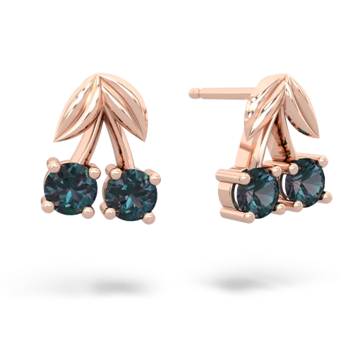 alexandrite-alexandrite cherries earrings