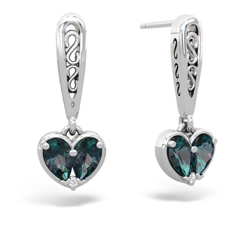 alexandrite-alexandrite filligree earrings