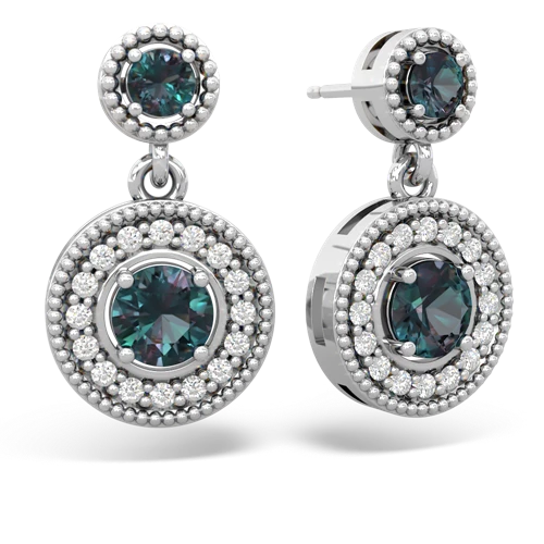 alexandrite-alexandrite halo earrings