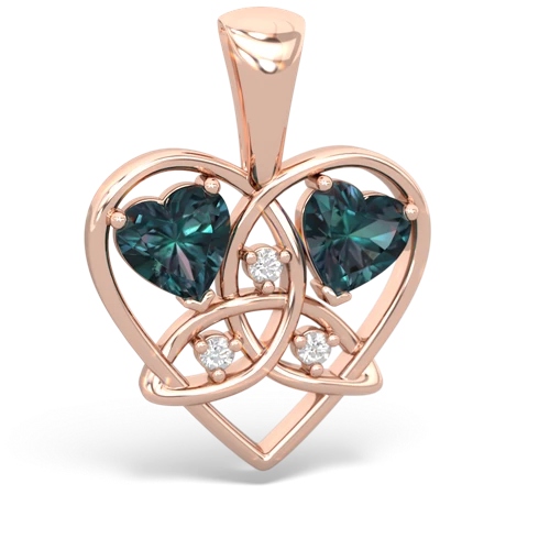 Lab Alexandrite Lab Created Alexandrite with Lab Created Alexandrite Celtic Trinity Heart pendant Pendant