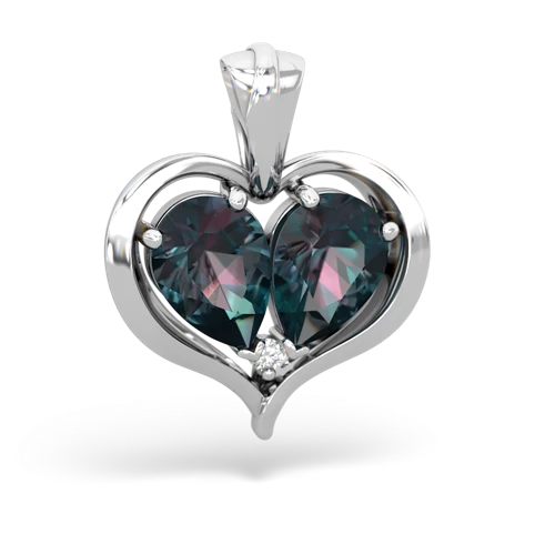 alexandrite-alexandrite half heart whole pendant