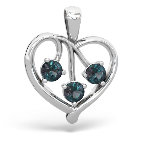 Lab Alexandrite Lab Created Alexandrite with Lab Created Alexandrite and Genuine Fire Opal Glowing Heart pendant Pendant