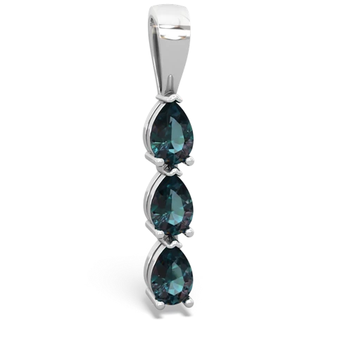 tourmaline-lab emerald three stone pendant
