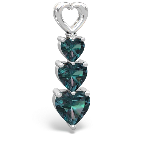 lab sapphire-peridot three stone pendant