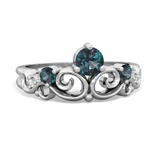 smoky quartz-white topaz crown keepsake ring