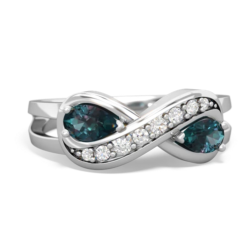 alexandrite-alexandrite diamond infinity ring