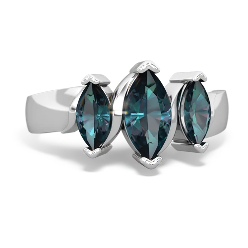 Lab Alexandrite Lab Created Alexandrite with Lab Created Alexandrite and Genuine Opal Three Peeks ring Ring