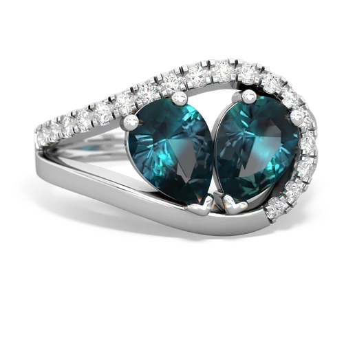 Lab Alexandrite Lab Created Alexandrite with Lab Created Alexandrite Nestled Heart Keepsake ring Ring