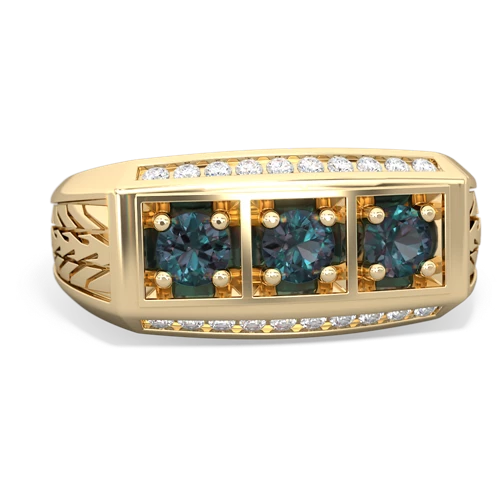 sapphire-turquoise three stone ring