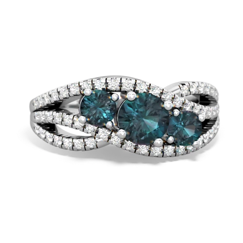 alexandrite-alexandrite three stone pave ring