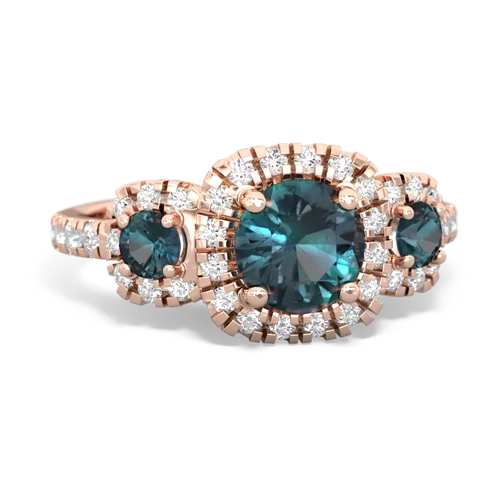 peridot-sapphire three stone regal ring