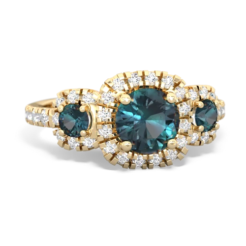ruby-emerald three stone regal ring