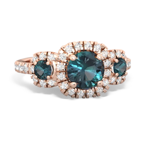 ruby-blue topaz three stone regal ring