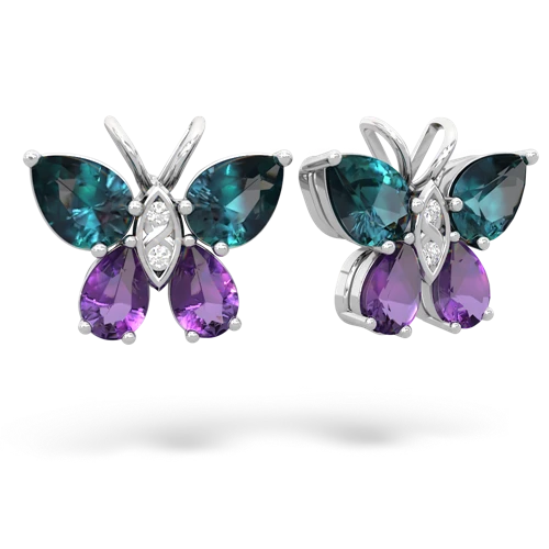 alexandrite-amethyst butterfly earrings