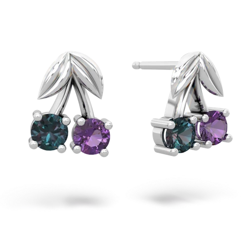 alexandrite-amethyst cherries earrings