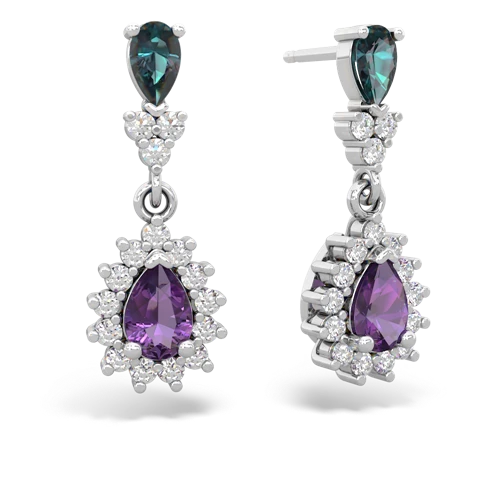 alexandrite-amethyst dangle earrings