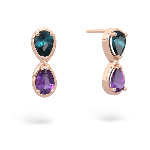 alexandrite-amethyst infinity earrings