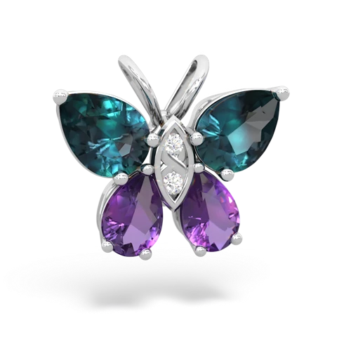 alexandrite-amethyst butterfly pendant