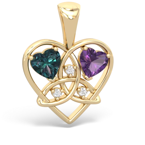 alexandrite-amethyst celtic heart pendant