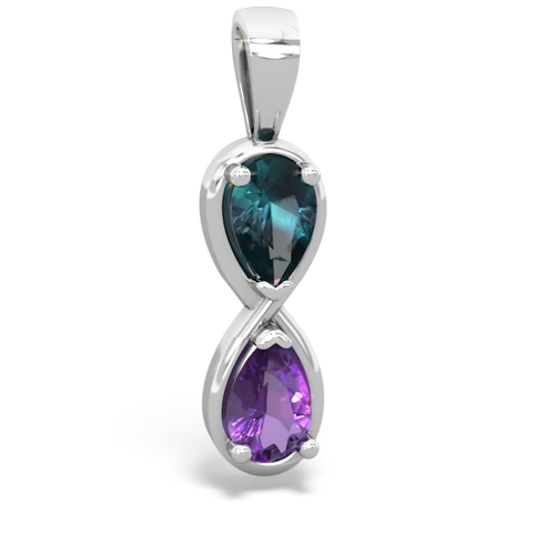 alexandrite-amethyst infinity pendant