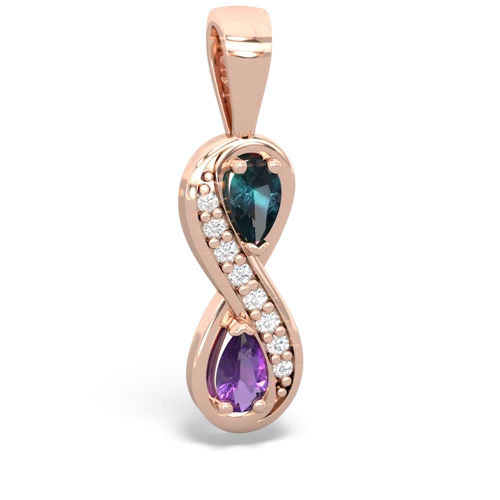 alexandrite-amethyst keepsake infinity pendant