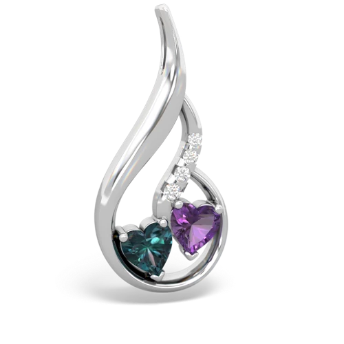 alexandrite-amethyst keepsake swirl pendant