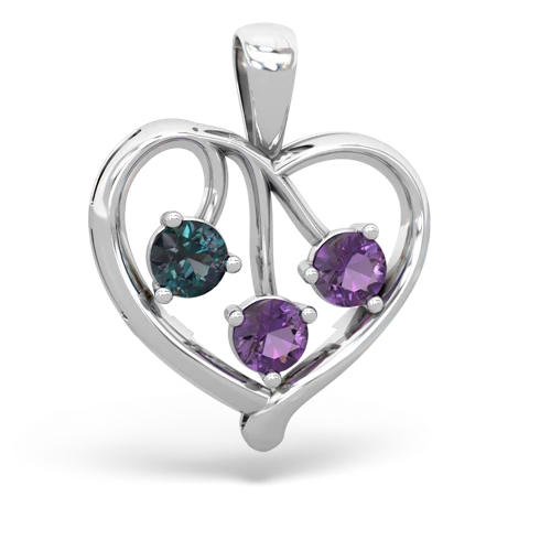 alexandrite-amethyst love heart pendant