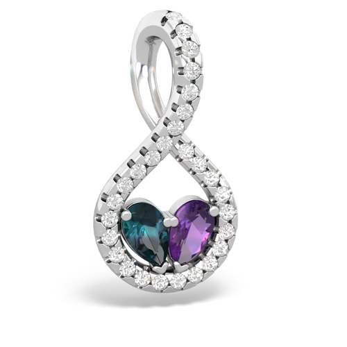 alexandrite-amethyst pave twist pendant