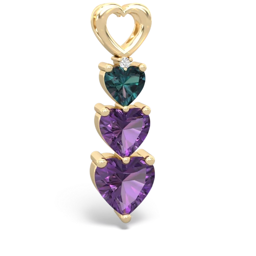 Lab Alexandrite Lab Created Alexandrite with Genuine Amethyst and Genuine Opal Past Present Future pendant Pendant