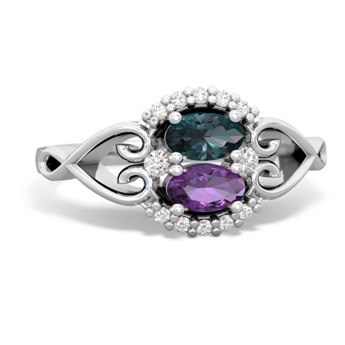 alexandrite-amethyst antique keepsake ring