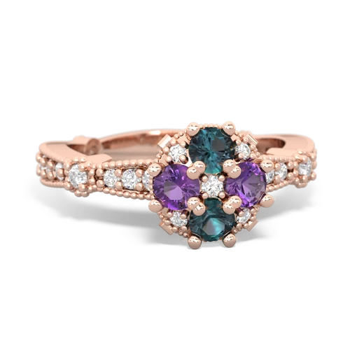 alexandrite-amethyst art deco engagement ring